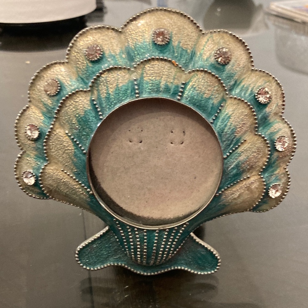Peacock Design Photo Frame with Rhinestones